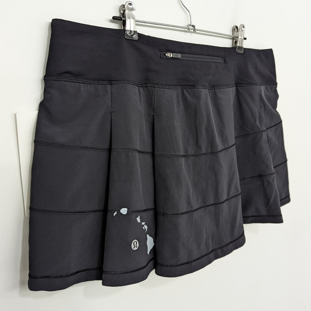 RARE Lululemon Pace Rival Skirt Black Hawaiian Islands - Picture 7 of 8